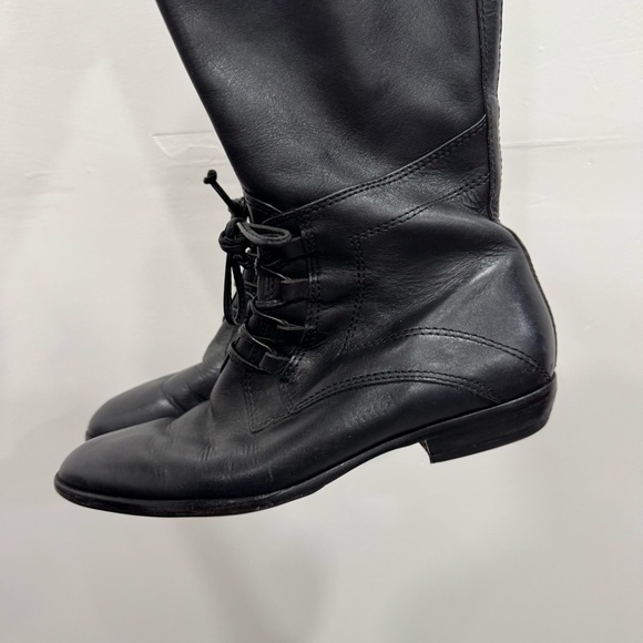 Corso Como Black Knee High Lace-Up Leather Equestrian Riding Boots 8.5 - Picture 7 of 11